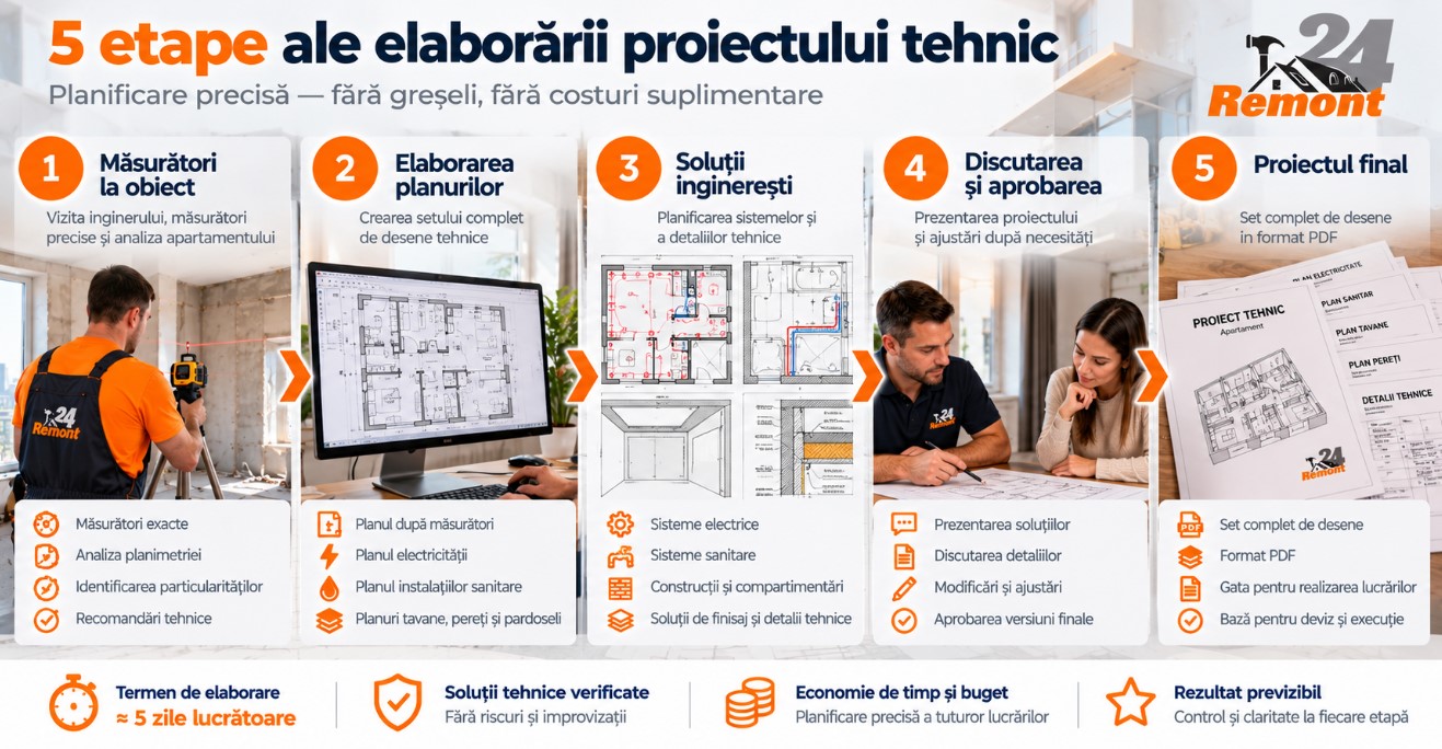 Proiect tehnic pentru reparatia Proiect tehnic pentru reparația apartamentului: etape de elaborare și aprobare